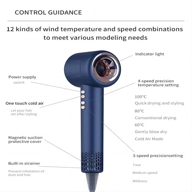 Assecador de cabells amb control digital de temperatura